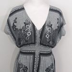 Almost Famous  Gray and Black Boho Top Size Large Smocked Boho Top Photo 2