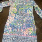 Lilly Pulitzer  3/4 sleeve pullover shift dress XS Beach Tropical 100% Cotton Photo 7