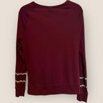 PINK - Victoria's Secret  Womens Small Maroon Sweatshirt Leopard Print Lightweight Photo 3