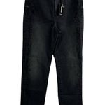 EXPRESS Super High Waisted Black Tonal Snakeskin Print Slim Ankle Jeans NWT Photo 3