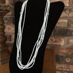 Vintage 6 Strand white seed bead necklaces with silver tone accent beads Photo 4
