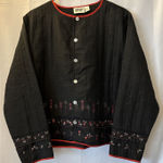 Chico's  Women's 100% Silk Jacket Size 2 US L  Embellished Beads Sequins‎ Lined Photo 0