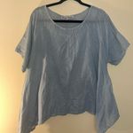 Anthropologie JP and Mattie Cornflower Blue Embroidered Top Lagenlook S Photo 11