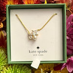 Kate Spade  Victoria Cluster Pendant Gold Necklace  Pearl Accents New Size 16” Photo 0