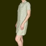 Tahari Light Green Linen Minimalist Casual Mini Shirt Dress Photo 3