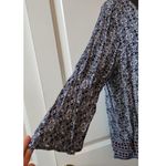Cato Tunic Top Geometric Print 3/4 Sleeve Blue Tie at Neck Size XL Photo 2