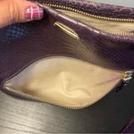 GiGi New York Purple Crossbody Bag Python Embossed Faux Leather Small Purse Photo 7