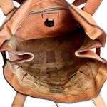 Mulberry Vintage Tonal Cognac Brown Leather Woven ‘Elgin’ Western Tote Bag Photo 6