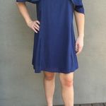 Nordstrom Dee Elly Shoulder Detail Swing A Line Dress Navy - size Large Photo 1