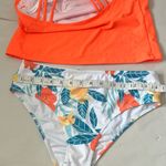 Beachsissi Orange Bikini Top and Floral‎ Bottom Set New M Photo 7