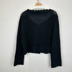 J.Crew Crochet Cropped Cardigan Sweater Jacket Gold Buttons Cotton Black XL NWT Photo 11