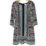 Lilly Pulitzer  Women’s Sz 6 Navy Green Pink Silk Not Too Catty Rylee Shift Dress Photo 2