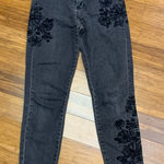 American Eagle Outfitters Black Embroidered Mom Jeans Womens Size 0 High Rise Photo 0