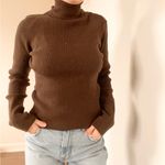 Eddie Bauer  Chocolate Brown Turtleneck Sweater Photo 1