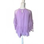 NWOT Rosie Pope Maternity Purple Ruffle Sleeve Layered Blouse, Small Photo 2