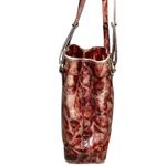 Brahmin Vintage  Red Floral Embossed Leather Shoulder Bag w/ Interior Storage Photo 2