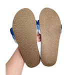 Seychelles  Sandals Size 9 Leather Low Key Blue Bright Open Toe Slides‎ Photo 9