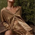 DISSH SIMONE CHARTREUSE SATIN SHIRT, New with Tags, Size 2 Photo 0