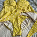 Retro vintage polka dot yellow dress skirt one piece swimsuit size 14 Photo 1