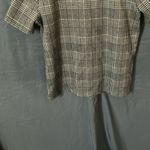 Banana Republic :Black/White plaid shorts sleeve- strips on shoulder-cotton-Top-S Photo 11