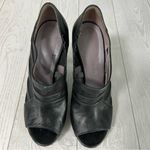 Versace Black Leather Mesh Heels Photo 1