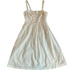 Anthropologie Maeve  cream & gold polka dot sleeveless midi dress size 4 Photo 13