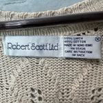 Vtg Robert Scott Ltd Women Linen Cotton Open Knit Sweater M Relaxed Slouchy Boho Tan Size M Photo 3