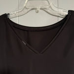 Banana Republic  Black Cut Out Back V Top Moderately Sheer Side Slits Size XS Photo 3