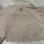 POL Women's Cropped Corduroy Beige Lightweight Relaxed Jacket Tan Size L Photo 3