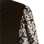 CeCe  Black Top with Floral Sleeves Photo 1