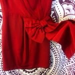 Forever 21 Formal Strapless Mini Dress Red Bow Ribbon Photo 2