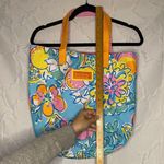 Lilly Pulitzer Floral Tote Shoulder Bag Blue and Orange Photo 0