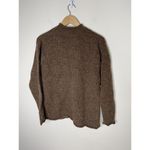 Vintage Sweater Womens Large VNeck Wool Blend Kangaroo Pocket Brown In Knit Photo 2