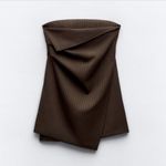 ZARA Pinstripe Strapless Mini Dress Photo 1