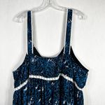 Roamans Denim 24/7 Plus Size‎ 34W Maxi Dress Blue Lace Trim Animal Print 610 Size 5X Photo 4