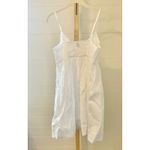A New Day  White Textured Babydoll Dress Smocked Top Mini Size M Photo 3