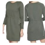 Athleta Studio Cinch Tie Waist Sweatshirt Mini Dress Green Size Small Photo 12