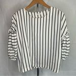 After Market Striped Puff Sleeve Black & White Vertical Blouse Size Small Photo 7