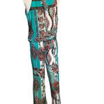 Flirty Pink floral print open back Green jumpsuit Size M Size M Photo 6