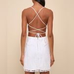 Lulus Making Magic White Fringe Lace-Up Mini Dress Photo 2