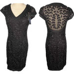 Sue Wong  Nocturne beaded sequin little black dress cocktail mesh NO TAGS vintage Photo 1