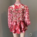 Dalia MacPhee Collared Shirt Dress Womens Red Pink Geo Floral missing Belt #148 Size undefined Photo 6
