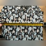 Hugo Boss 💕  Womens Geometric Multi-Color Short Sleeve Blouse Shirt small Photo 3