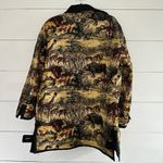 Vintage Foxrun Reversible Quilted Silk Nature Animals Woodland Jacket Size Large Black Photo 3