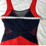 Bebe Y2K 2B Bodycon Dress Gia Mesh Cross Front Red Black Mini Dress Medium Cocktail Party Sexy Photo 11