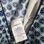 Lands' End  Women's Tankini Top Size 12 Blue Geometric Print Photo 2