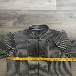 Tommy Hilfiger Stripe Puff Sleeve Jacket Large With Pockets Navy Photo 7