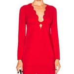 ALC Frank A.L.C. Eve Long Sleeve Red Scalloped Mini Dress Photo 0