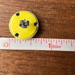 Vintage Womens Circle Stud Fashion Earrings 70s 80s Metal Yellow Photo 6