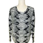Maje  Wool Blend Black White Knit Striped Zebra Sweater Jumper Size 2 US 6 EUC Photo 5